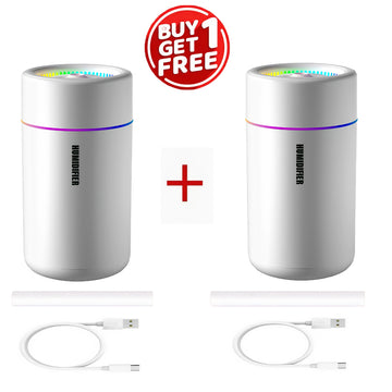 2 humidificadores de niebla fría, sin batería, con luz nocturna, alimentados por USB, ideales para familias, dormitorios, salas, oficinas y autos