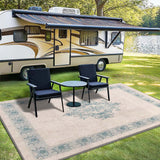 Alfombra de Terciopelo/851gsm con Estampado Moderno Geométrico para Exteriores, Antideslizante y Suave – Diseño Floral Gris Cremoso – Lujo Elegante Lavable a Máquina para Camping, Cocina y Decoración del Hogar – 2mm de Grosor