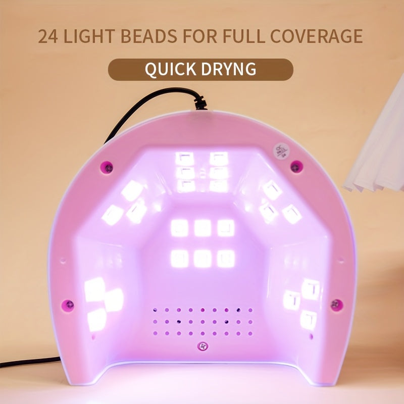 Lámpara LED para uñas con sensor inteligente y pantalla LCD - Lámpara de secado rápido de esmalte en gel de alta potencia, portátil con USB, luz LED para uso en casa y salón, sin olor, blanca, dispositivo con USB, diseño compacto, plástico duradero, para