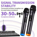 Microfono sin varillas de Alta Calidad, 2 Micrófonos Portátiles con Conector XLR, Ideal para Karaoke, Fiestas, Iglesias y Bodas, Carga USB