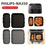 Juego de 2 bandejas de silicona para freidoras de aire, reutilizables y antiadherentes, fáciles de limpiar en freidoras, hornos y microondas, accesorios para alitas de pollo, papas fritas y snacks