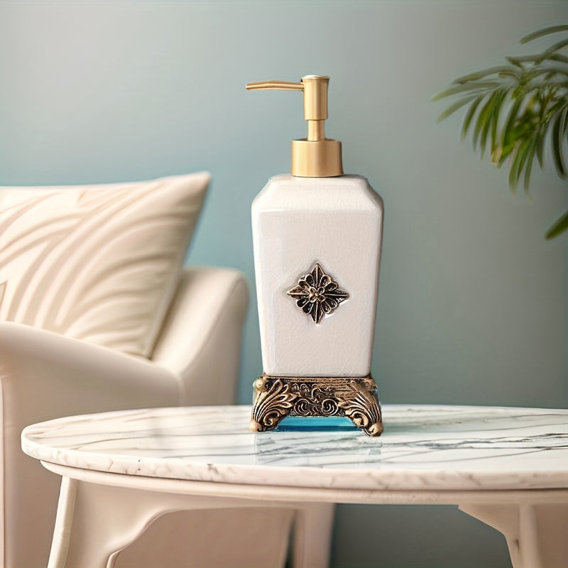 Un dispensador de jabón de cerámica elegante, botella de bomba de color sólido creativo para el baño, champú y gel de ducha de hotel, botella de líquido de mesa con bomba creativa para rellenar, accesorios de baño, regalos de Navidad y Halloween.