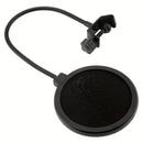 Filtro de Pop de Micrófono de Doble Capa con Cuello de Ganso Ajustable 360° - Ideal para Grabación Vocal y Transmisión en Vivo, Negro