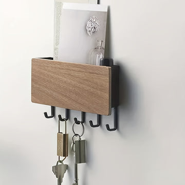 1 Pieza, Caja De Almacenamiento Simple Y Creativa, Gancho De Pared Para Llaves, Gancho De Almacenamiento De Madera, Gancho Colgante De Puerta Trasera, Organizador De Pequeños Objetos De Entrada, Decoración Del Hogar, Artilugio Doméstico