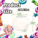 4 piezas de 72 onzas de frascos de dulces de plástico hexagonales con tapas - Seguros para alimentos, diseño transparente para dulces coloridos, perfectos para almacenar dulces y snacks.