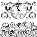 6 piezas de decoración colgante de bolas de disco de espejo | Adecuado para clubes, escenarios y fiestas de los 70. Bolas de disco plateadas - Decoración de verano para el Día del Padre.