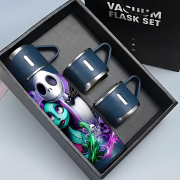 Juego de TAZAS AISLADAS DE ACERO INOXIDABLE de 17 oz Disney La Noche del Terror Antes de Navidad - A prueba de fugas, sudor y salpicaduras, termo para bebidas frías y calientes, ideal para exteriores, escuela y oficina. LHB03211