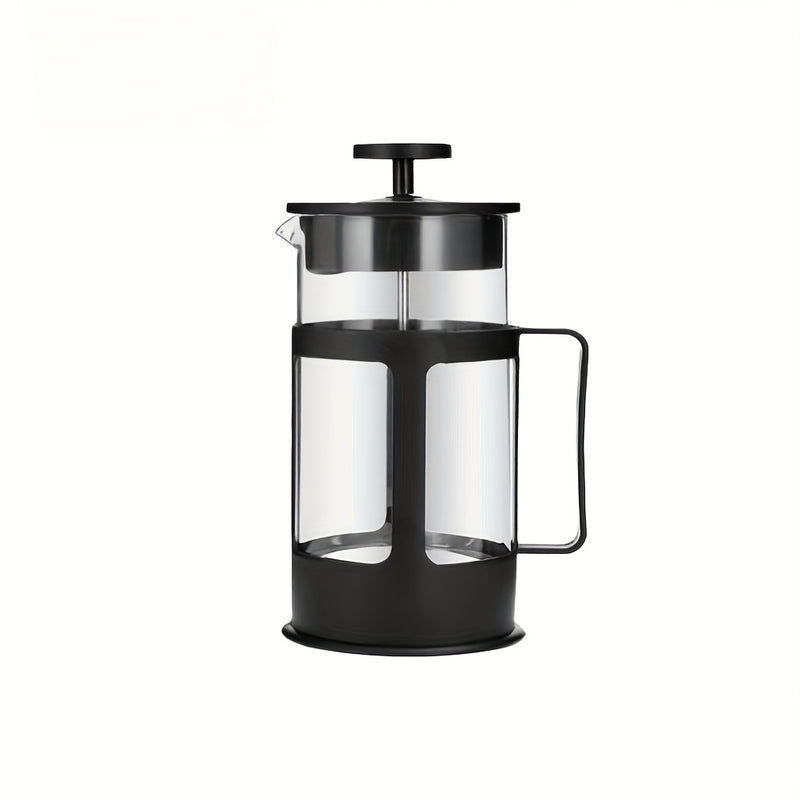 1pc Cafetera de Prensa Francesa 350ml - Vidrio Borosilicato Resistente al Calor y a Explosiones, Filtro de Acero Inoxidable, Multifuncional para Café, Té, Leche - Diseño Moderno Duradero para Uso en Casa y Oficina, Prensa de Café Portátil, Preparación de