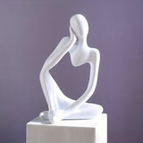 1pieza Figura de resina abstracta Pensador - Escultura de escritorio creativa para hogar y oficina, decoración interior/exterior, adorno de estantería | Obra de arte abstracta | Escultura detallada