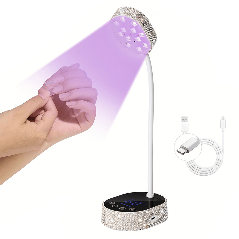 Linterna LED Recargable para Uñas, Secador de Gel Portátil Sin Cables con Batería y Giratorio 360°