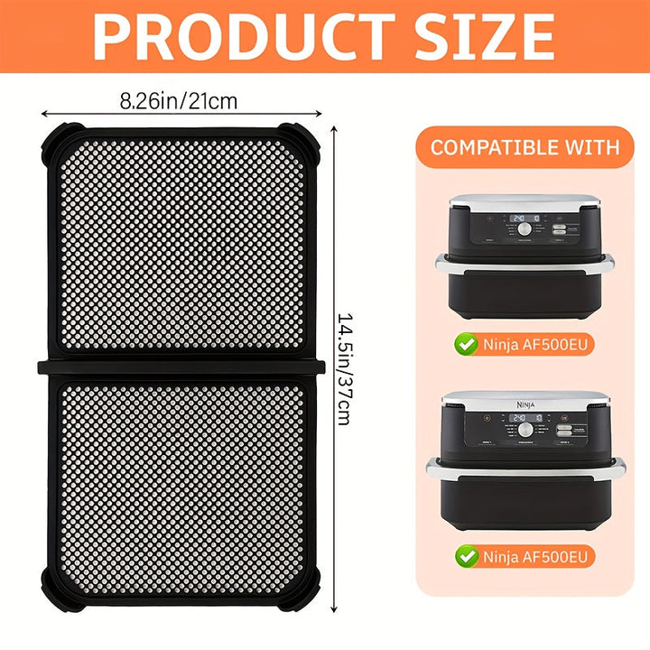 1 pieza de cubierta reutilizable para freidora de silicona contra salpicaduras, placa plegable negra para modelo Ninja AF500, diseño de malla plegable para evitar salpicaduras de aceite, ideal para cocinar y asar, protege eficazmente herramientas de horn