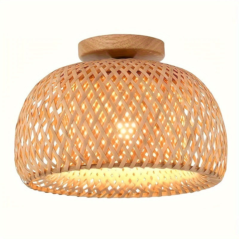 1 lámpara de techo estilo tropical retro rural con base E27, para comedor, cocina, barra, sala, entrada o pasillo (sin bombillas)