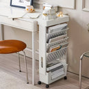 Organizador de Escritorio Versátil con Ruedas - Estantería Lateral Desmontable y Almacenamiento de Archivos, Ideal para la Oficina, la Escuela y la Organización del Hogar
