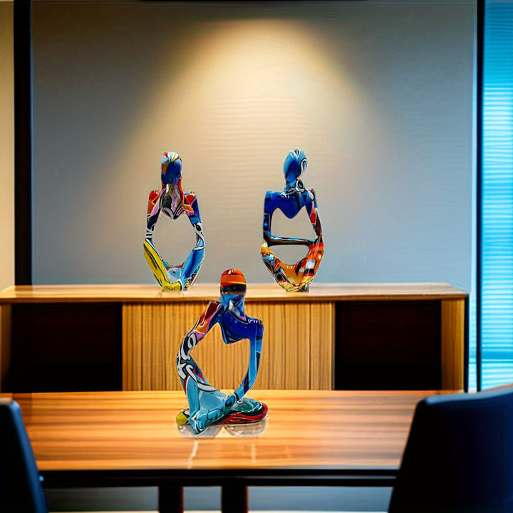 Conjunto de 3 adornos de Pensador Muy hermoso mini adorno adecuado para decoración del hogar, regalo de San Valentín, adorno para sala de estar y armario de vinos