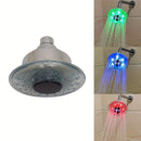 1 lámpara LED hidroeléctrica para montar en la pared, cabezal de ducha redondo de plástico sin terminar de 10.16 cm con control de temperatura, cambio de color y modo lluvia, alimentación hidroeléctrica ≤36V