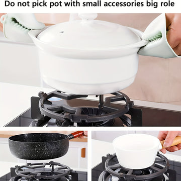 2pcs/1pc Anillos de Hierro Fundido para Wok, Soporte Antideslizante para Estufa de Gas, Accesorios de Reemplazo para Rejilla de 4 y 5 Púas ()