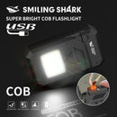 1 pieza de SMILING SHARK Mini COB Light, linterna LED portátil recargable con llavero, luz de trabajo, super brillante, 3 modos para camping, senderismo, emergencia, TIP060.