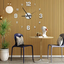 Reloj de Pared Luminoso 3D Grande de 15.7" - Silencioso, Funciona con Pilas, Fácil de Pegar para Decoración de Salón y Dormitorio, Diseño Moderno con Acabado Aceitado