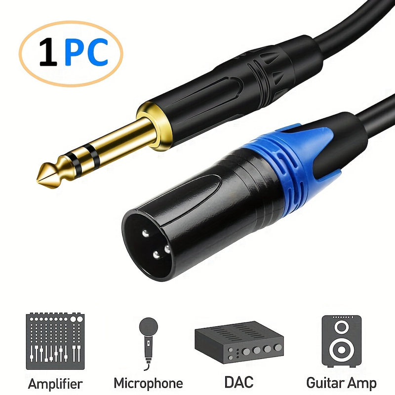 Cable XLR macho a 1/4 de pulgada (6.35mm) Jack TRS, Conector balanceado TRS de 6.35mm a XLR macho de 3 pines para micrófonos, altavoces, escenario, DJ y más, 1 paquete Eid Al-Adha Mubarak