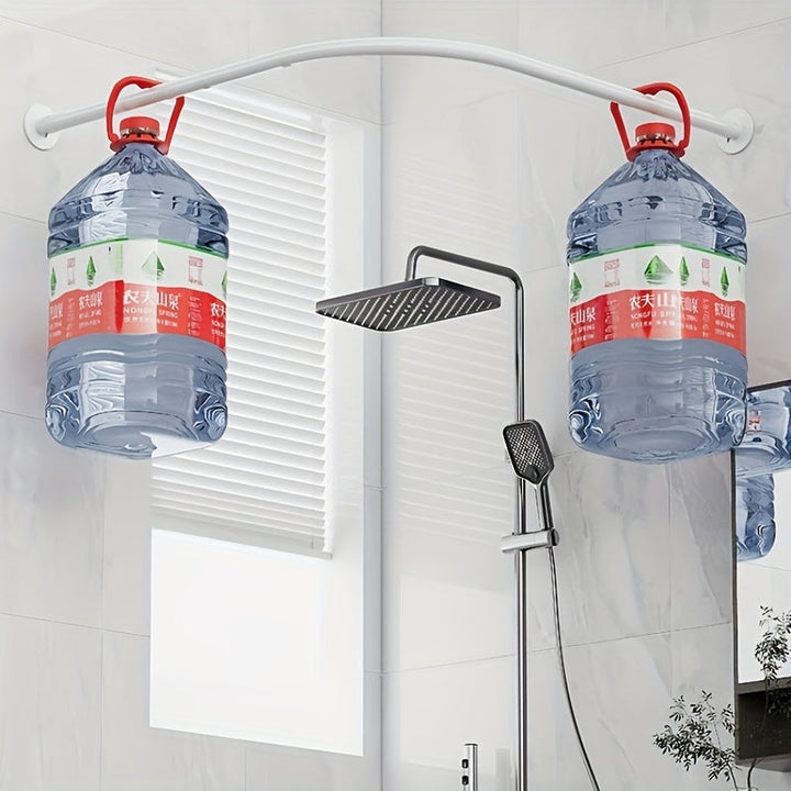 Juego de Cortinas de Baño con Barra Curva sin Agujeros, Juego de Barra para Cortina de Ducha, Barra Curva para Cortina de Baño, Cortina de Baño