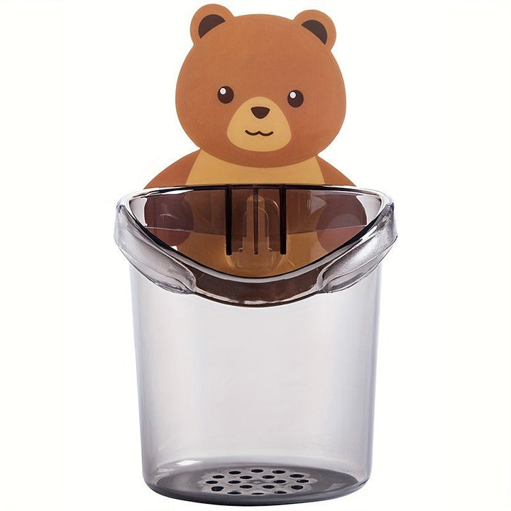 Soporte de Pared para Cepillos de Dientes con Estante de Drenaje - Plástico PPSU Transparente Dorado Rosa, Organizador Multifuncional de Baño para Pasta Dental y Cepillos, Accesorio Decorativo Adorable para el Hogar, Soporte para Cepillos y Pasta Dental