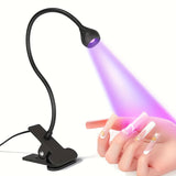 1 Mini lámpara LED para uñas de gel - Portátil, alimentada por USB, diseño de cuello giratorio flexible, perfecta para el cuidado de uñas en casa, sin batería, secadora de uñas, luz de manicura.