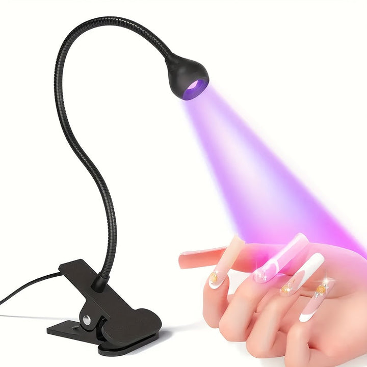 1 Mini lámpara LED para uñas de gel - Portátil, alimentada por USB, diseño de cuello giratorio flexible, perfecta para el cuidado de uñas en casa, sin batería, secadora de uñas, luz de manicura.