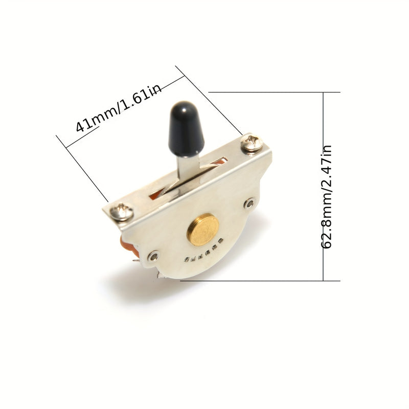 Interruptor de Guitarra Eléctrica Premium de 1 Pieza - Palanca Metálica de 5 Vías, Acabado en Bronce Antiguo, con Tornillos, Compatible con Interruptores de 12 y 24 Pines - Accesorio Esencial para Guitarristas