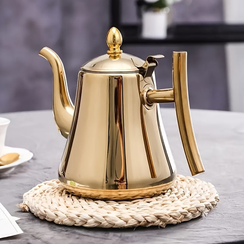1pc Cafetera de Acero Inoxidable con Infusor Desmontable - Capacidad de 1L/1.5L/2L, Tetera de Té Resistente al Calor para Uso en Casa y Restaurante - Juego de Té de Acero Inoxidable 304 con Colador de Té
