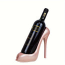 1pc Elegante Soporte para Botella de Vino con Tacón Alto – Soporte de Resina para Mesa para Bodas y Decoración del Hogar, Creativo Estante de Vino en Forma de Tacones Altos Rosa para Sala de Estar, Bar y Exhibición de Restaurantes, Decoración de Vino