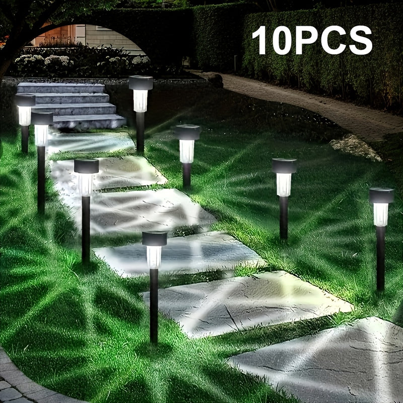 10pcs Luces Solares para Césped Decoración de Luces de Paisaje para Patio de Villa Luces Exteriores Luces de Jardín Luces de Suelo para Insertar