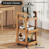 Estantería Móvil con Ruedas, Capa de Almacenamiento y Partición Anticaída