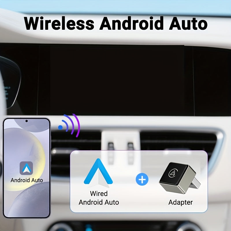 EXUDA 2025 Nuevo Adaptador Mini Super Portátil de CarPlay y Android Auto sin varillas a Cableado, Caja AI Plug-and-Play para el 99% de Coches Originales con WiFi 2.4~5.0 GHz, Estilo Moderno y Portátil
