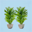 2 Piezas de Palmeras Artificiales Grandes Duraderas 89.99 cm - Plantas Falsas Tropicales con 48 Hojas Grandes, Adecuadas para el Hogar - Sin Mantenimiento Requerido - Perfectas para Todo Tipo de Ambientes, Interior y Exterior - Ideales para Escenas de Am