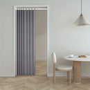 Cortina de baño plegable de alta calidad sin perforación, con ganchos metálicos, tela beige texturizada, diseño moderno para separación de áreas secas y húmedas, privacidad, fácil almacenamiento, divisor de zona húmeda, complemento de decoración contempo