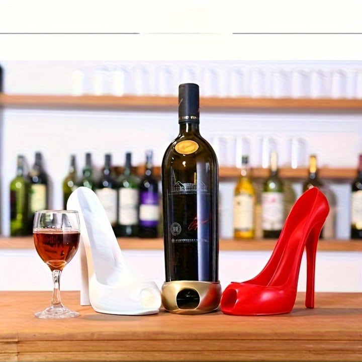 Elegante estante de vino de resina - Decoración de hogar elegante y moderna con colores rojo y dorado, idea de regalo perfecta, superficie lisa adecuada para escritorio, sala de estar y cocina.