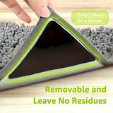 4/8/16/24/40pcs Sujetadores de Alfombras para Suelos de Madera Dura y Azulejos, Sujetadores Antideslizantes para Alfombras de Área, Cinta Adhesiva Reutilizable y Lavable para Alfombras de Área, Sujetadores de Alfombras Adhesivos de Doble Cara, Mantienen