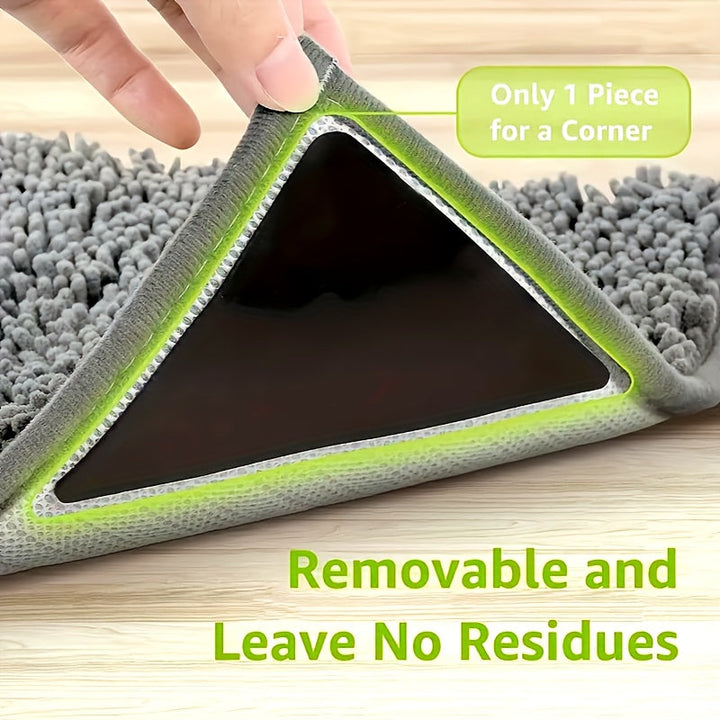 4/8/16/24/40pcs Sujetadores de Alfombras para Suelos de Madera Dura y Azulejos, Sujetadores Antideslizantes para Alfombras de Área, Cinta Adhesiva Reutilizable y Lavable para Alfombras de Área, Sujetadores de Alfombras Adhesivos de Doble Cara, Mantienen