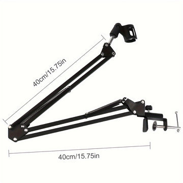 Soporte de Micrófono de Suspensión Ajustable Bomaite con Filtro Pop - Conector XLR, Construcción de Hierro