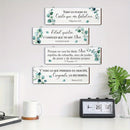 4 piezas de decoración de pared con versos bíblicos en español, signo de madera cristiano con versos bíblicos, decoración de pared religiosa, arte de pared con versos bíblicos para hogar, oficina, granja, cocina.
