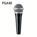 Micrófono de mano profesional G-MARK PGA48 con captación en forma de corazón, grabación USB y micrófono para actuaciones en vivo para karaoke, canto, iglesia, escuela y sesiones de conferencia - Diseño de enchufe, negro
