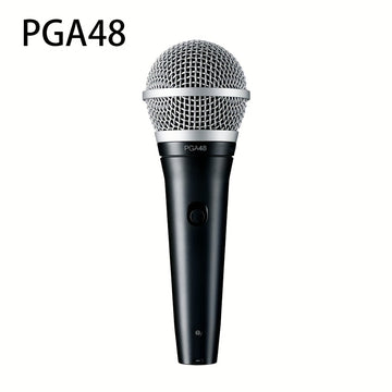 Micrófono de mano profesional G-MARK PGA48 con captación en forma de corazón, grabación USB y micrófono para actuaciones en vivo para karaoke, canto, iglesia, escuela y sesiones de conferencia - Diseño de enchufe, negro