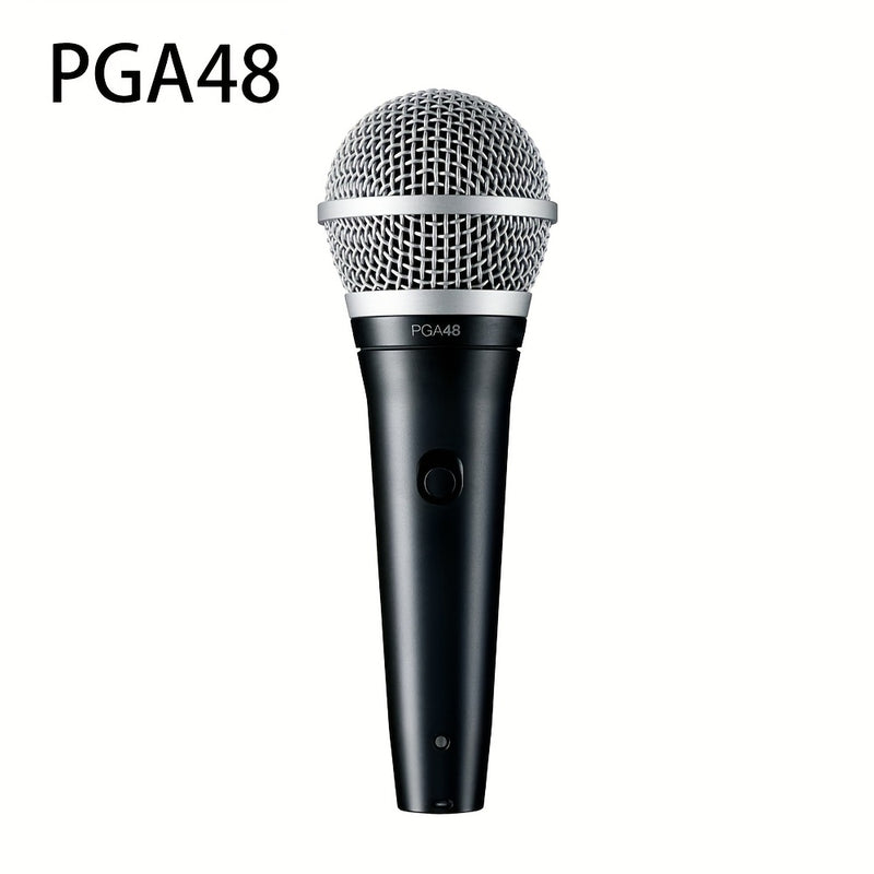 Micrófono de mano profesional G-MARK PGA48 con captación en forma de corazón, grabación USB y micrófono para actuaciones en vivo para karaoke, canto, iglesia, escuela y sesiones de conferencia - Diseño de enchufe, negro