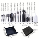 Juego de Herramientas de Jardinería Mini de 15 Piezas para Suculentas y Plantas Pequeñas - Kit Duradero de Plástico/Metal Negro con Mangos, Incluye Paleta, Pala, Botella de Spray y Más - Perfecto para el Cuidado de Plantas de Interior y Micro Paisaje, He