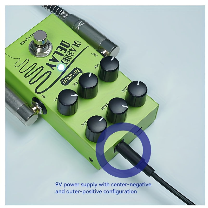 Pedal de efectos de retraso para guitarra clásica M-VAVE - Retraso analógico de 600ms, bypass verdadero, control de EQ/volumen, doble alimentación (9V/USB), pedal compacto - para efectos en vivo/estudio