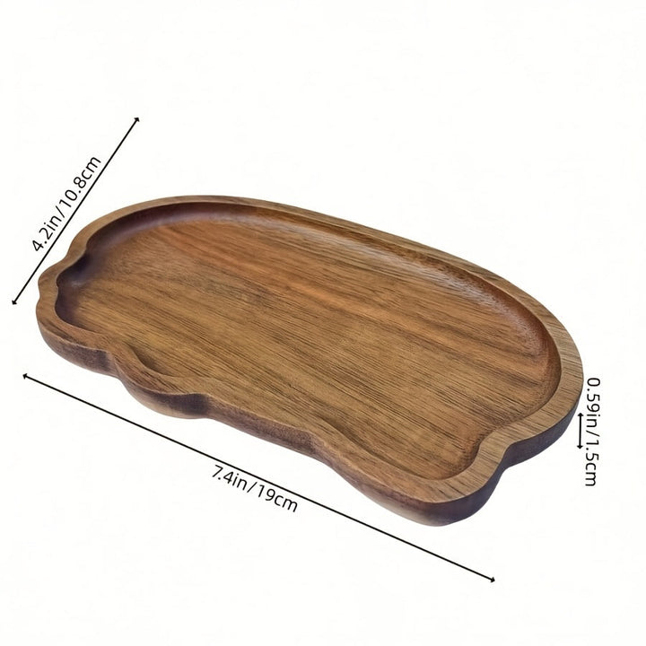 Bandera de madera de acacia japonesa con forma de nube y maní, bandeja para té resistente al calor, plato de cena de madera para café, fabricante de platos de madera Dim sum, Ideal para Navidad, Perfecto para Acción de Gracias