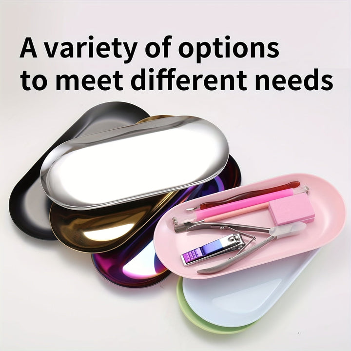 Bandeja de Desinfección para Salón de Uñas de Acero Inoxidable y Plástico - Soporte Directo para Spray de Alcohol para Herramientas de Manicura, Sin Necesidad de Electricidad, Organizador Portátil de Higiene para Salones de Uñas & Uso Doméstico, Cuidado