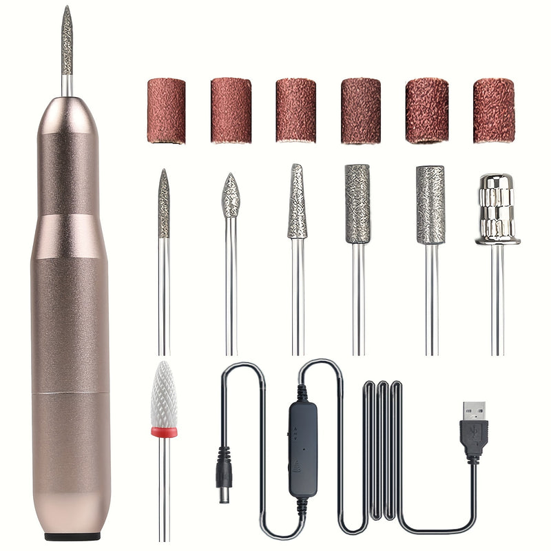 Kit de Taladro de Uñas Eléctrico Profesional, Taladro de Archivo de Uñas, Conjunto de Manicura y Pedicura, Conjunto de Archivo de Uñas para el Hogar y el Salón, Herramienta de Pulidor y Pulido de Uñas