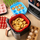 3 Piezas de Revestimientos Reutilizables para Freidora de Aire WHZWYK - Resistentes al Calor, Fáciles de Limpiar y Seguros para Alimentos, Accesorios Antiadherentes para Cestas de 6-8QT, Herramientas Flexibles para Cocina Saludable, Material Termoresiste