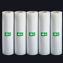 5 rollos de sellado al vacío Agashe, 3m cada uno, texturizados para un máximo de frescura, sin BPA, longitudes fáciles, perfectos para carne, verduras, frutas - Ideales para preparación de comidas y almacenamiento a largo plazo